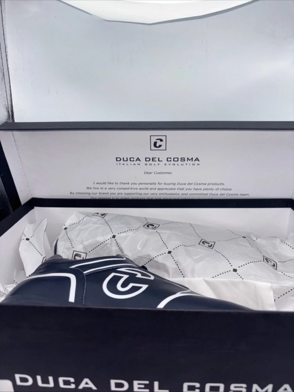 Duca Del Cosma golf shoes Navy Leather Trainer size 8